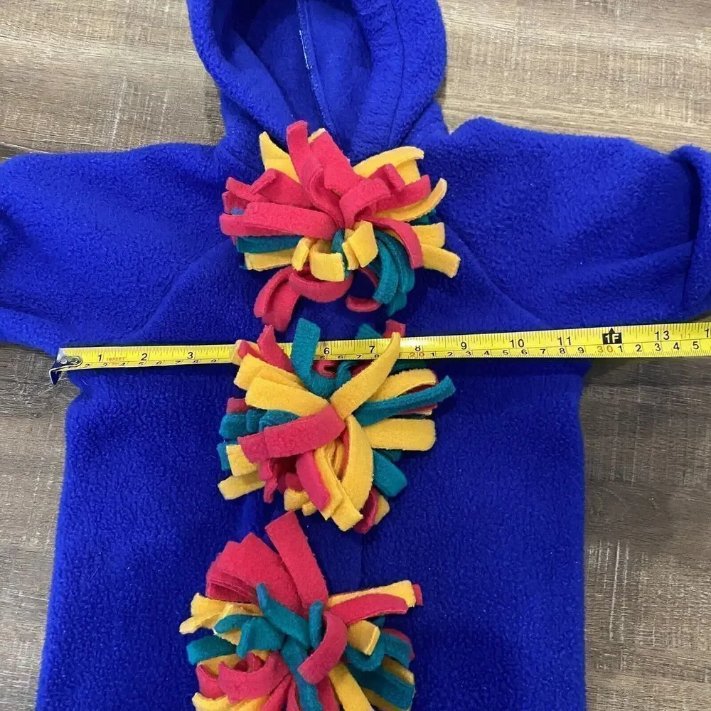 Vintage Baby‎ Mac Moore Fleece Hooded Bunting Tassel Color Block Size 3 Mo USA
